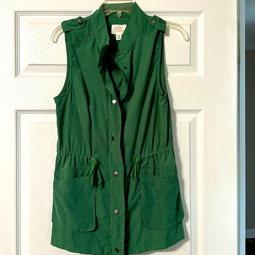 First Love Green Sleeveless Vest